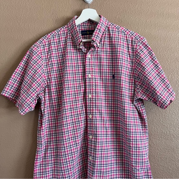 Ralph Lauren Pink Gingham Button Down Shirt Size Large - Picture 4 of 11